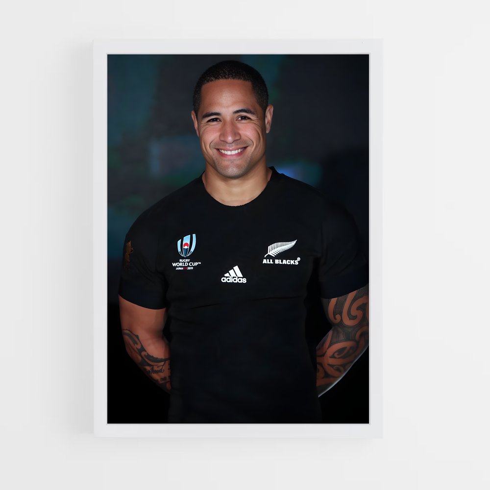 Poster Aaron smith engageante – affiche Rugby (vue 3)